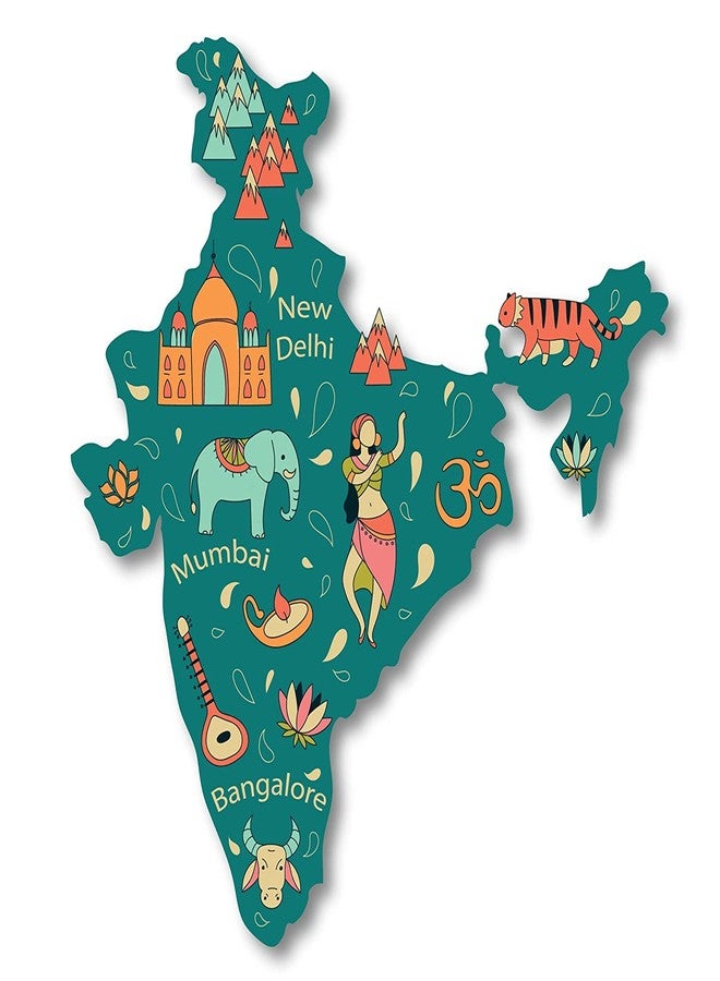 SKYWALK India Souvenir Wooden Fridge Magnet for Gift and Home Decoration (Green)